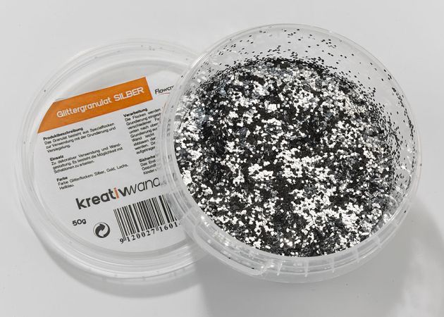 Glittergranulat Silber